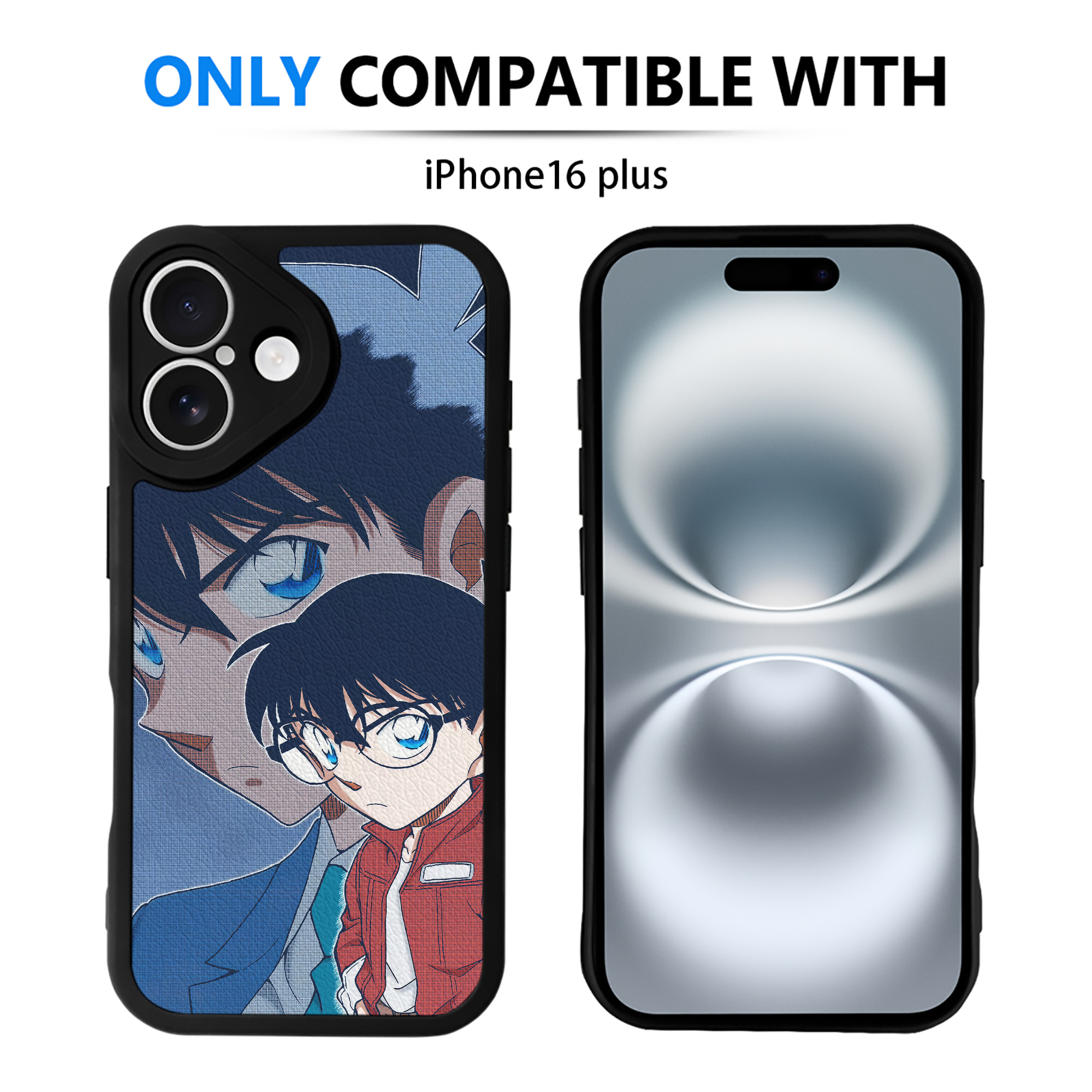 （画像用） 名探偵コナン Detective Conan 【iPhone 16シリーズ対応】シリコンスマホケース（レザー調） 材質：シリコン